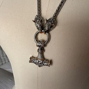 Silver‎ Wolf Pendant Necklace